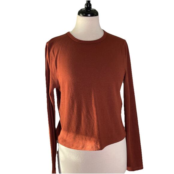 Abercrombie & Fitch “Soft & Cozy” Burnt Orange Knit Pullover Women’s L/S Top- LG - Picture 1 of 4